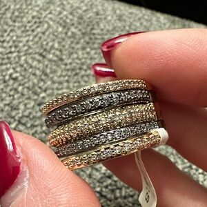 Park Lane Gold and Black Multi-Band Ring